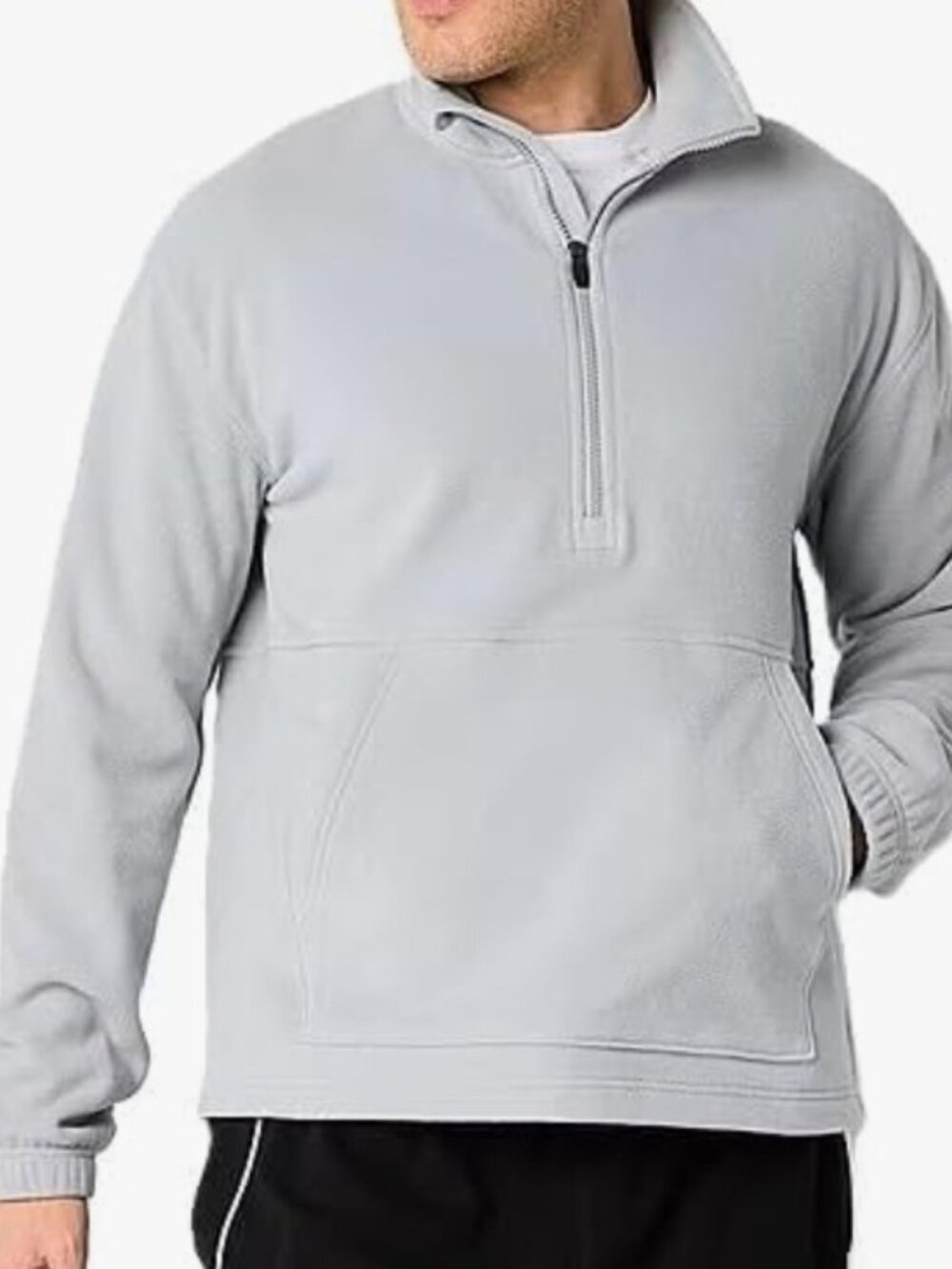 Xersion Men's Polar Fleece Pullover, 1/2 Zip Neck, French Gray Extra Large